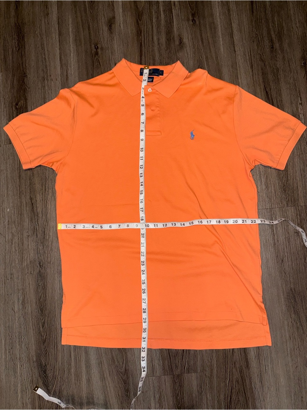 Ralph Lauren Bright Orange Polo Shirt with Blue Pony